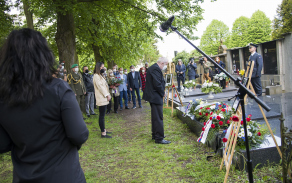 Památku uctil i předseda Společnosti Jana Kašpara, historik Jiří Kotyk.