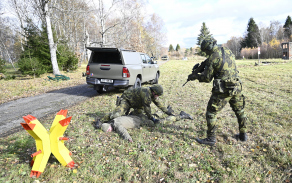 Nácvik činnosti při příjezdu agresora ke kontrolnímu bodu